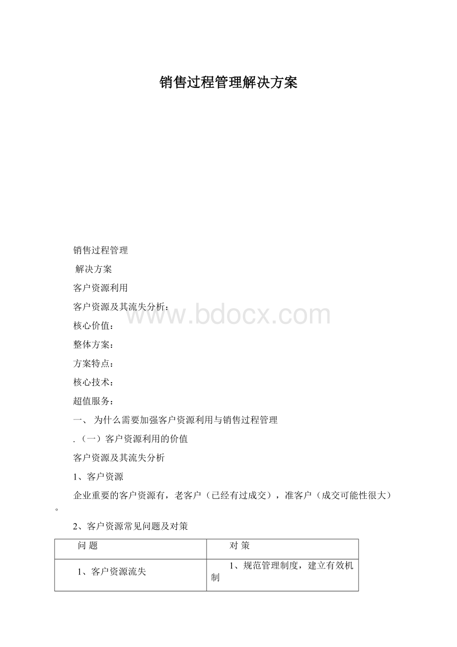 销售过程管理解决方案Word文档下载推荐.docx