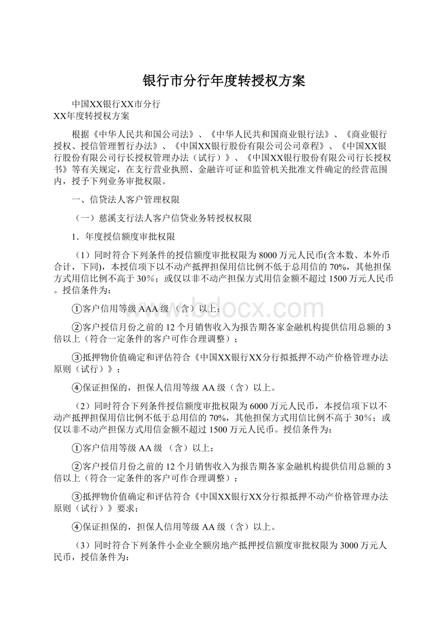 银行市分行年度转授权方案文档格式.docx_第1页