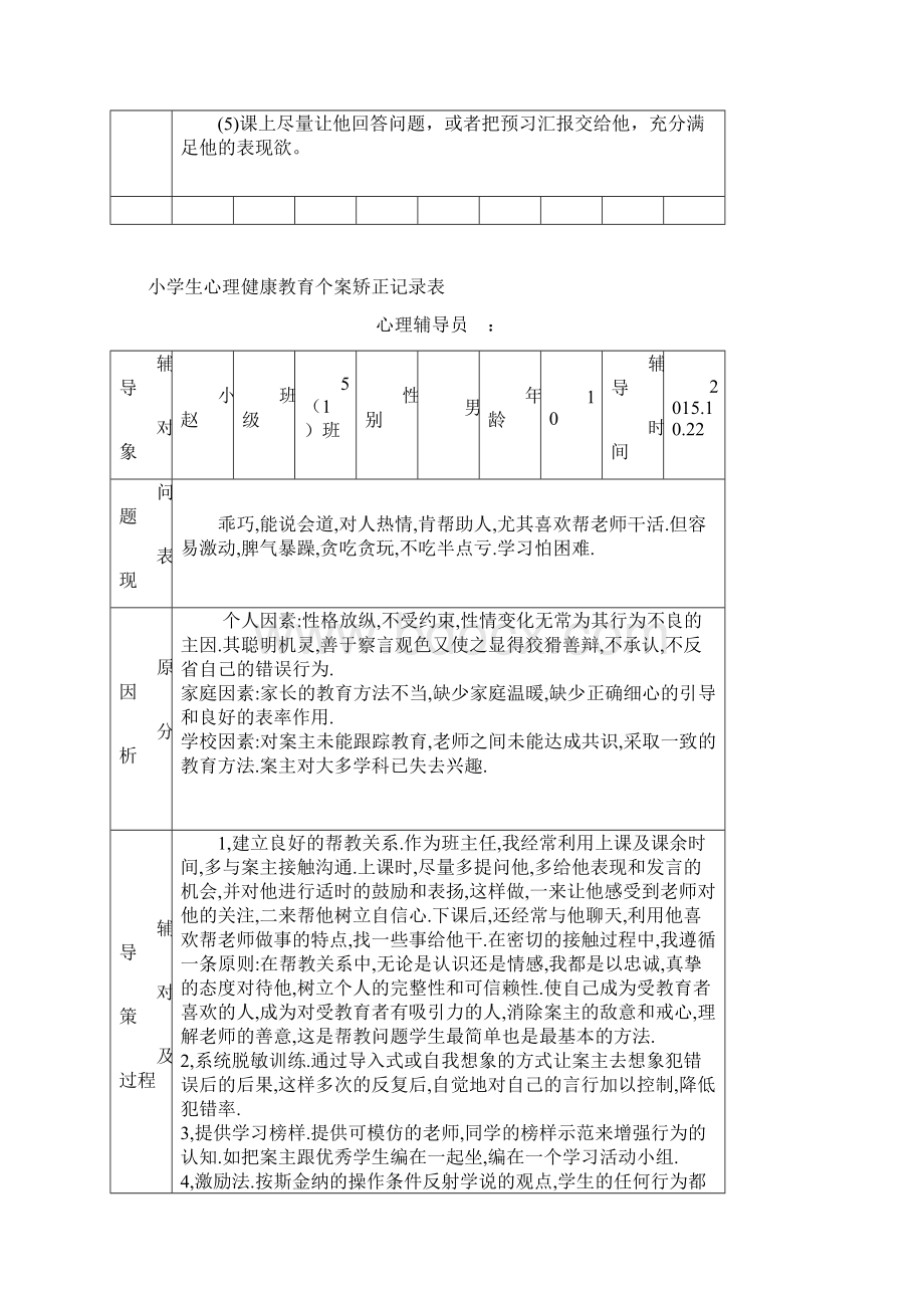 小学生心理健康教育个案矫正记录表Word格式文档下载.docx_第3页