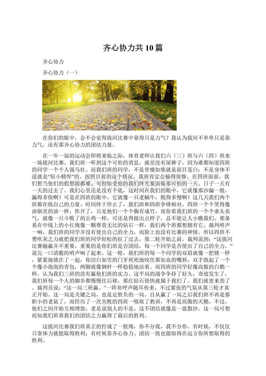 齐心协力共10篇.docx