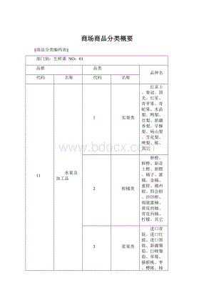 商场商品分类概要.docx