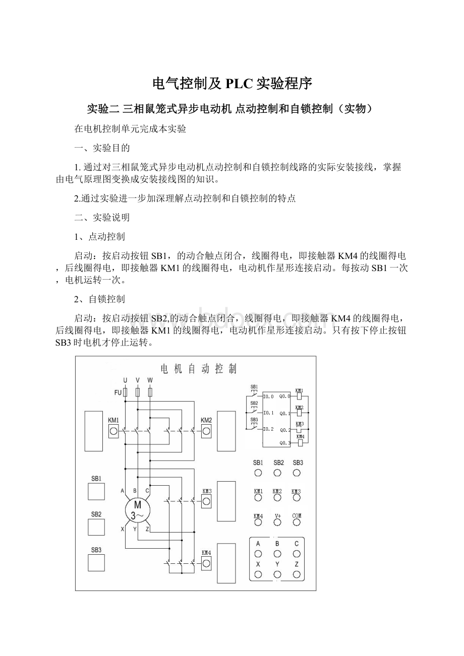 电气控制及PLC实验程序Word下载.docx