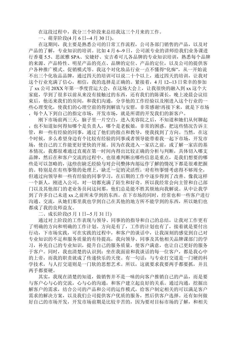 业务员工作总结报告范文精选5篇.docx_第3页