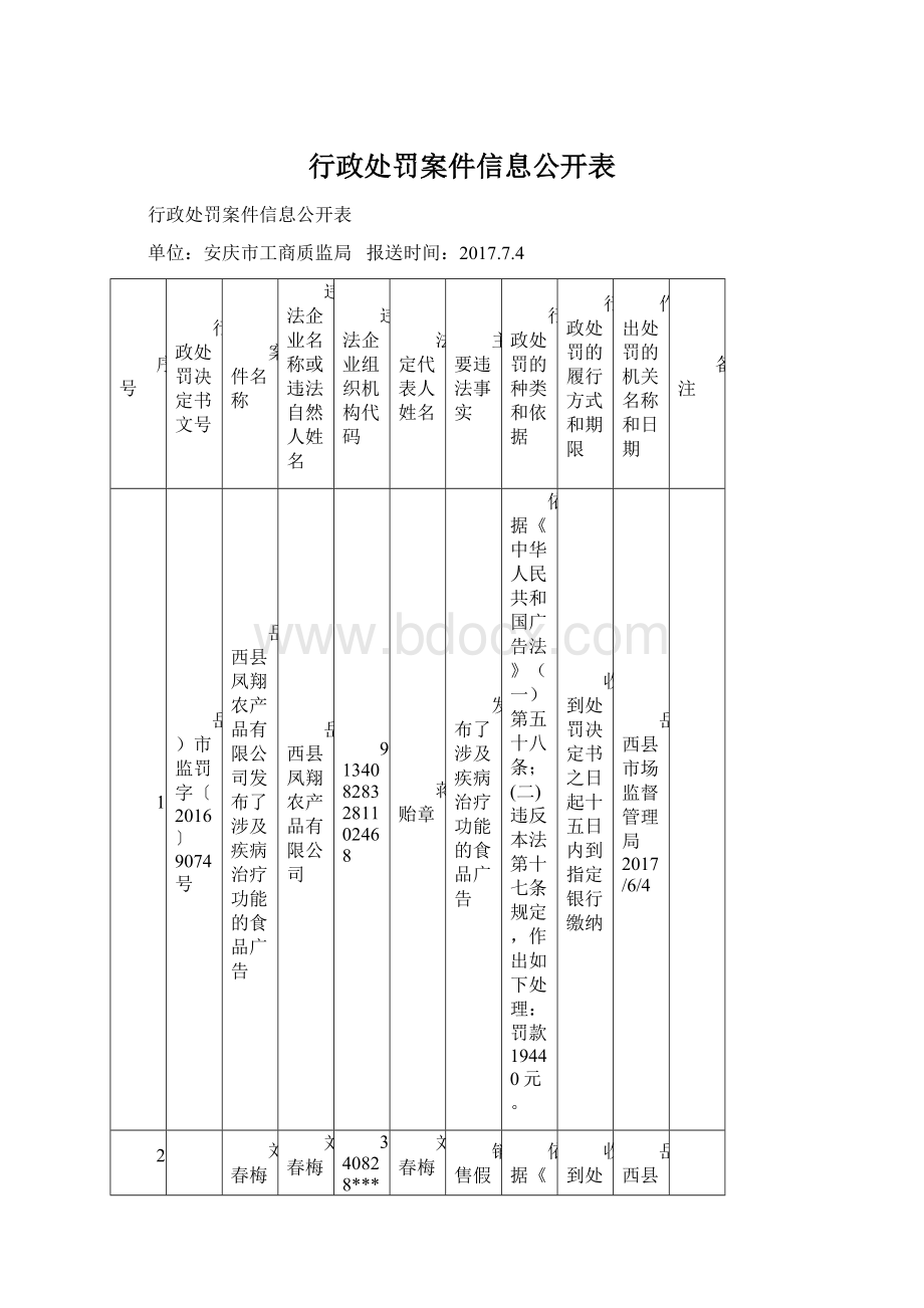 行政处罚案件信息公开表.docx