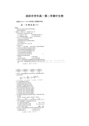 洛阳市学年高一第二学期中生物.docx