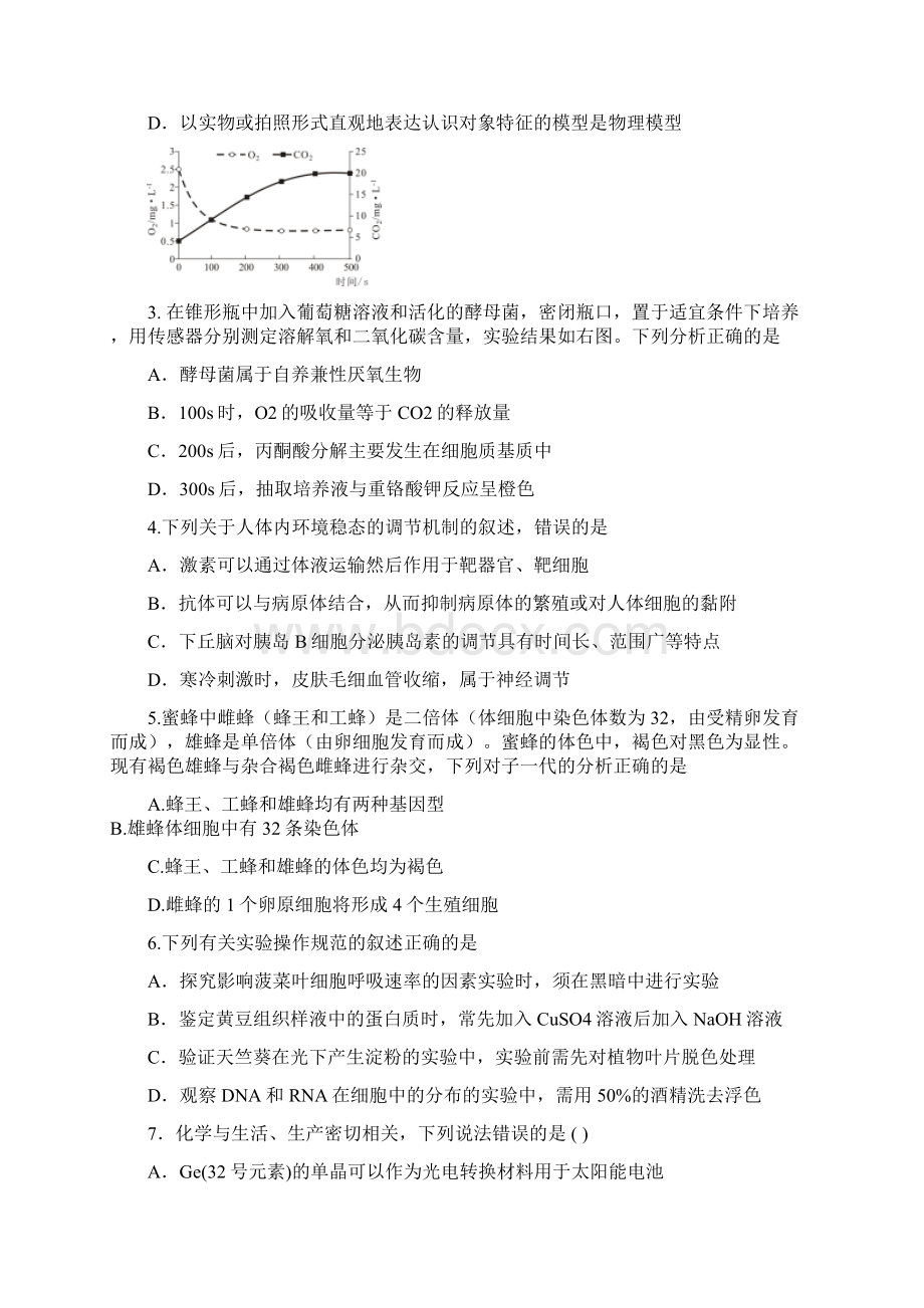 山师大附中届高三底月考试题理综.docx_第2页