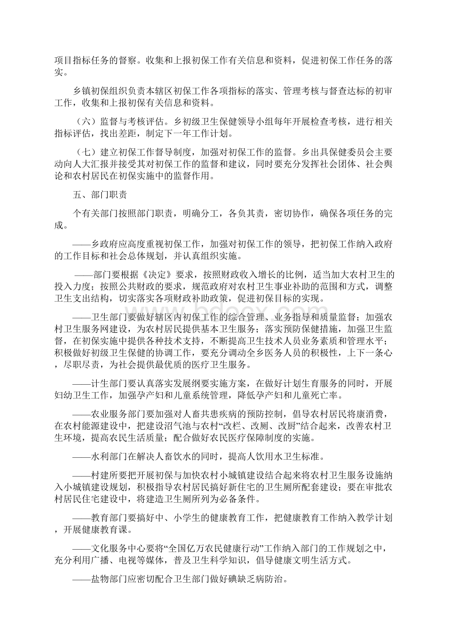 XX乡中心卫生院初级保健实施方案Word格式.docx_第3页