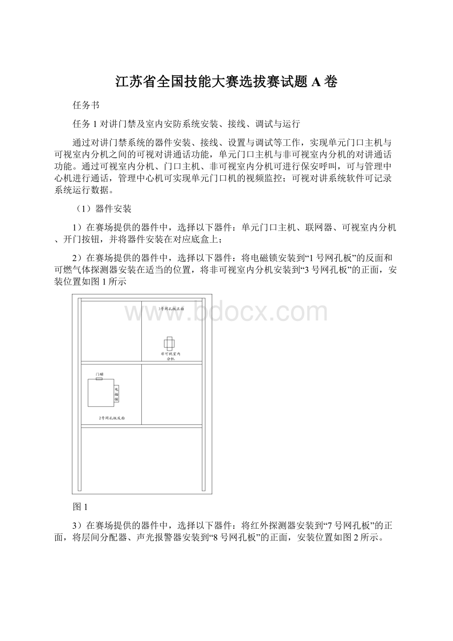 江苏省全国技能大赛选拔赛试题A卷Word文件下载.docx