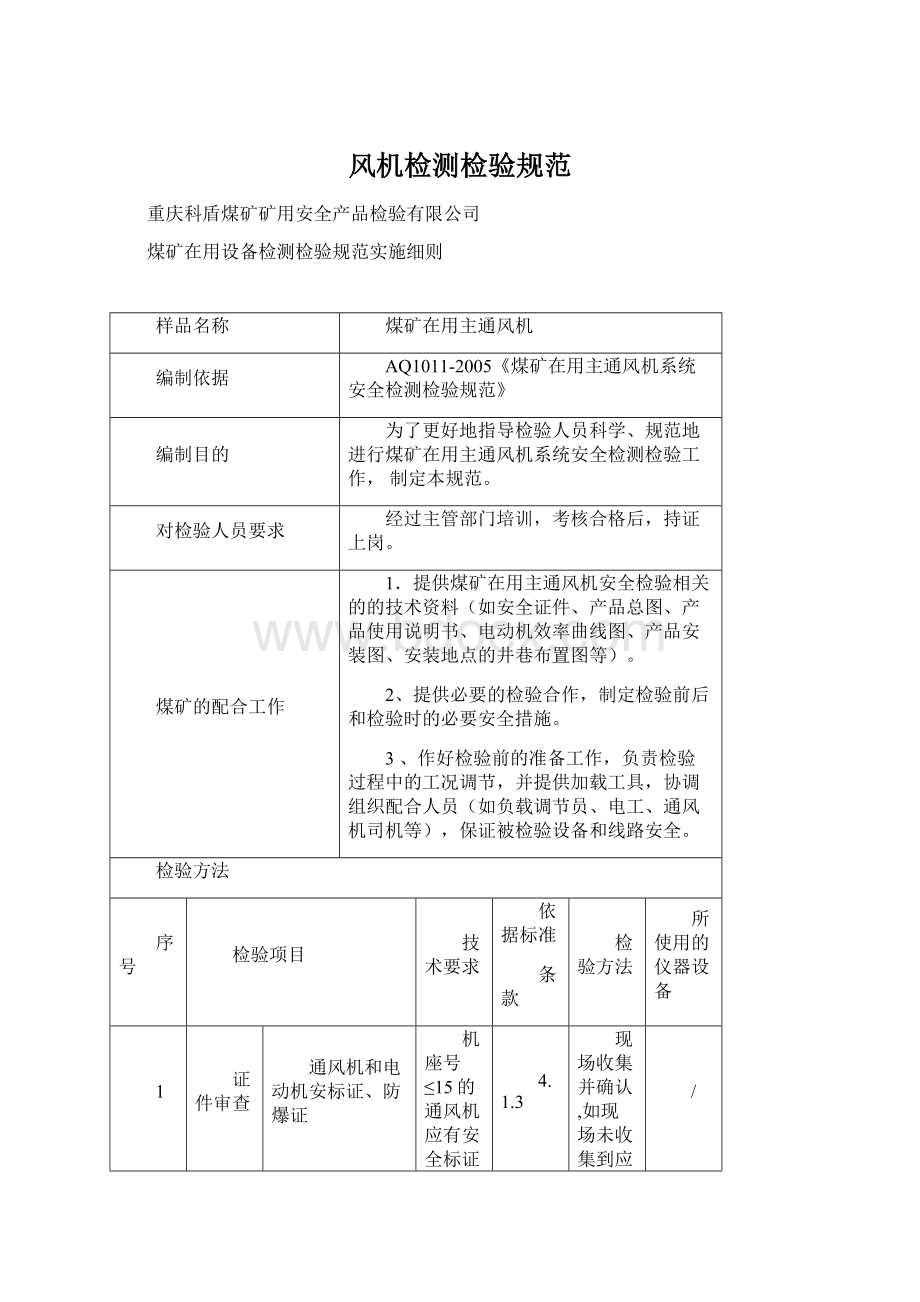 风机检测检验规范.docx_第1页