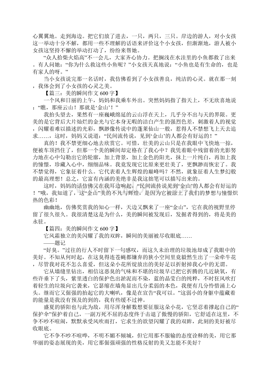 美的瞬间作文600字Word文档格式.docx_第2页