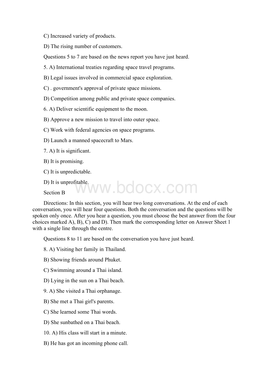 6大学英语四级考试真题及答案文档格式.docx_第2页