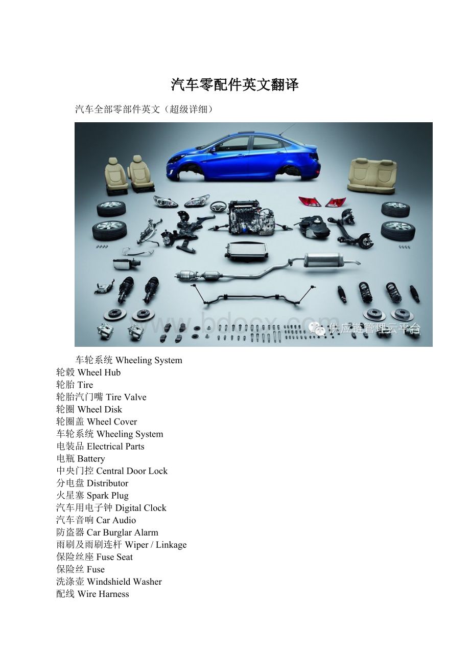 汽车零配件英文翻译.docx_第1页