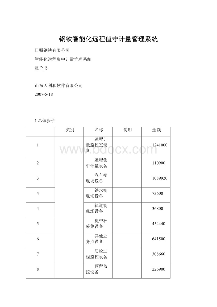 钢铁智能化远程值守计量管理系统.docx