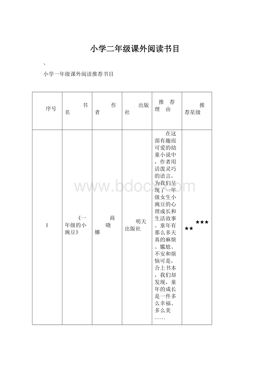 小学二年级课外阅读书目.docx