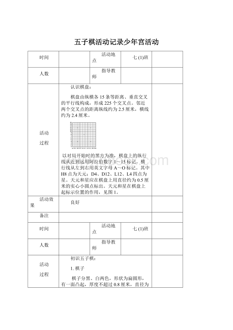 五子棋活动记录少年宫活动.docx