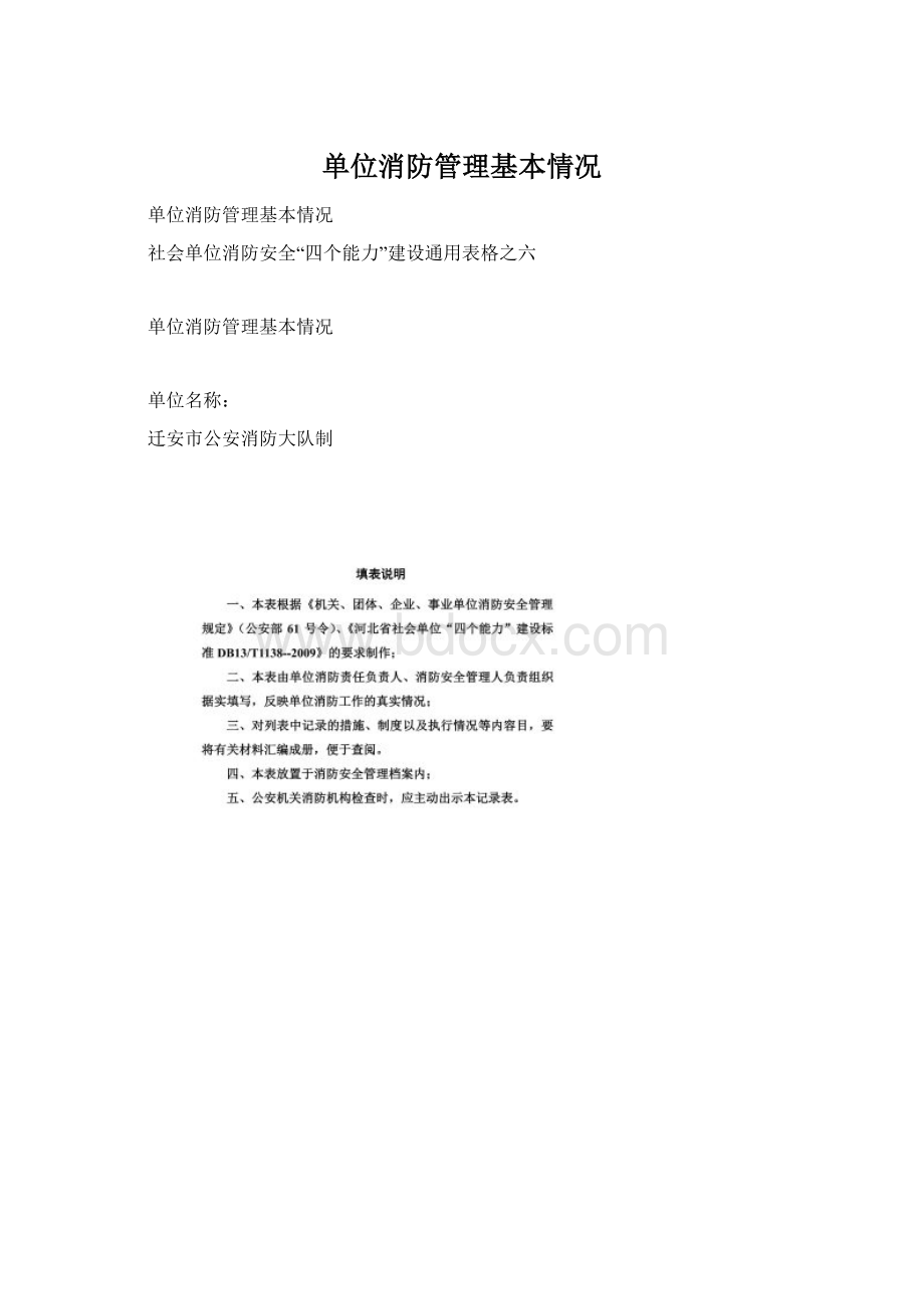 单位消防管理基本情况.docx