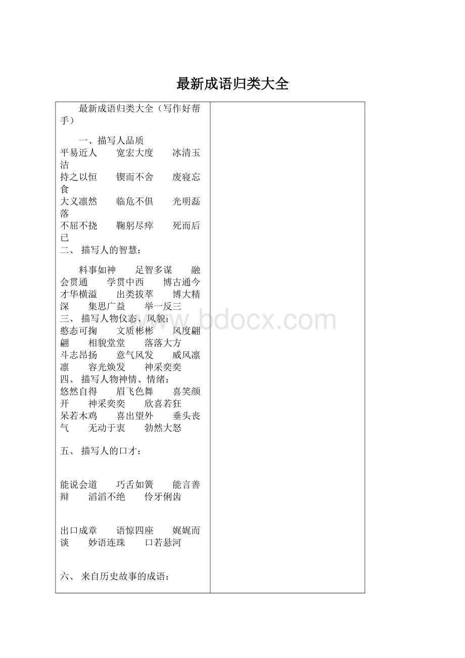 最新成语归类大全.docx_第1页