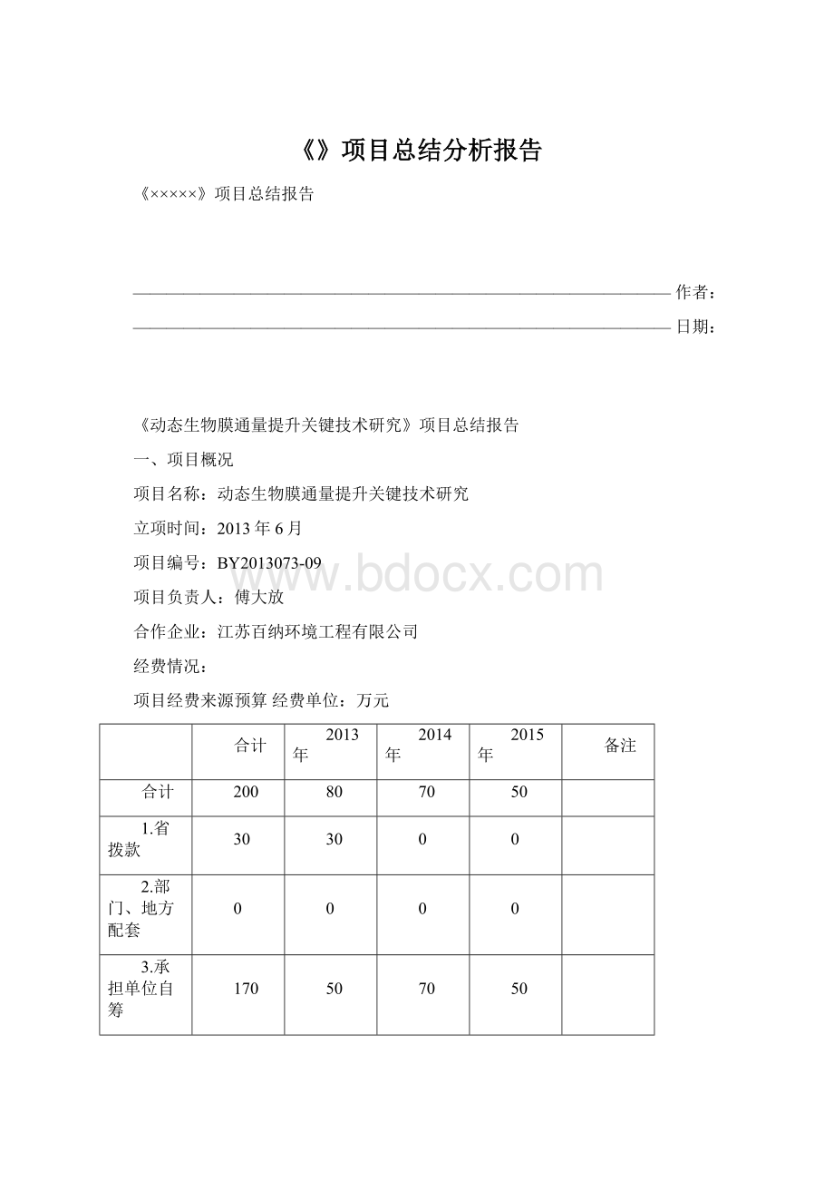 《》项目总结分析报告.docx_第1页