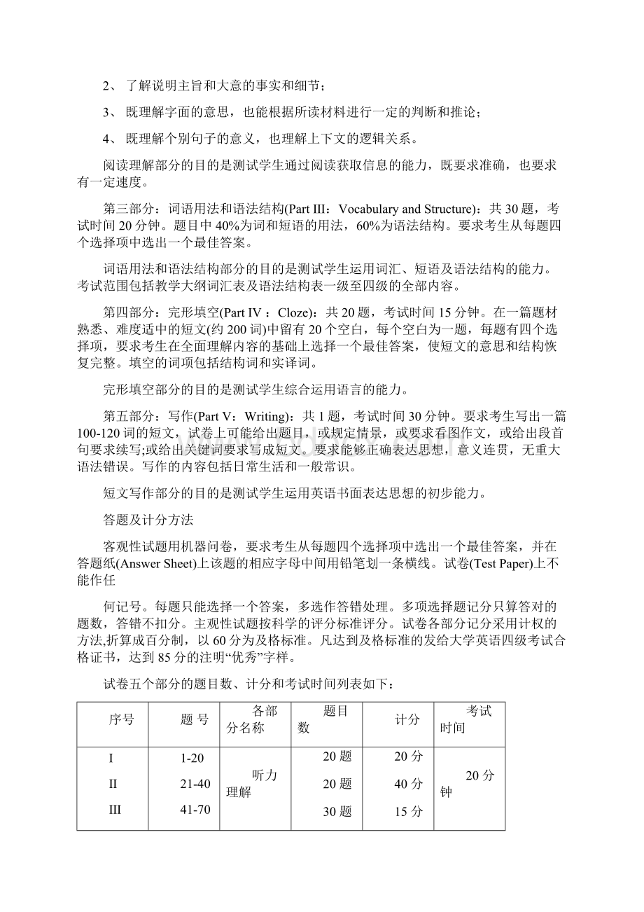 英语四级考试时间安排教学提纲.docx_第3页