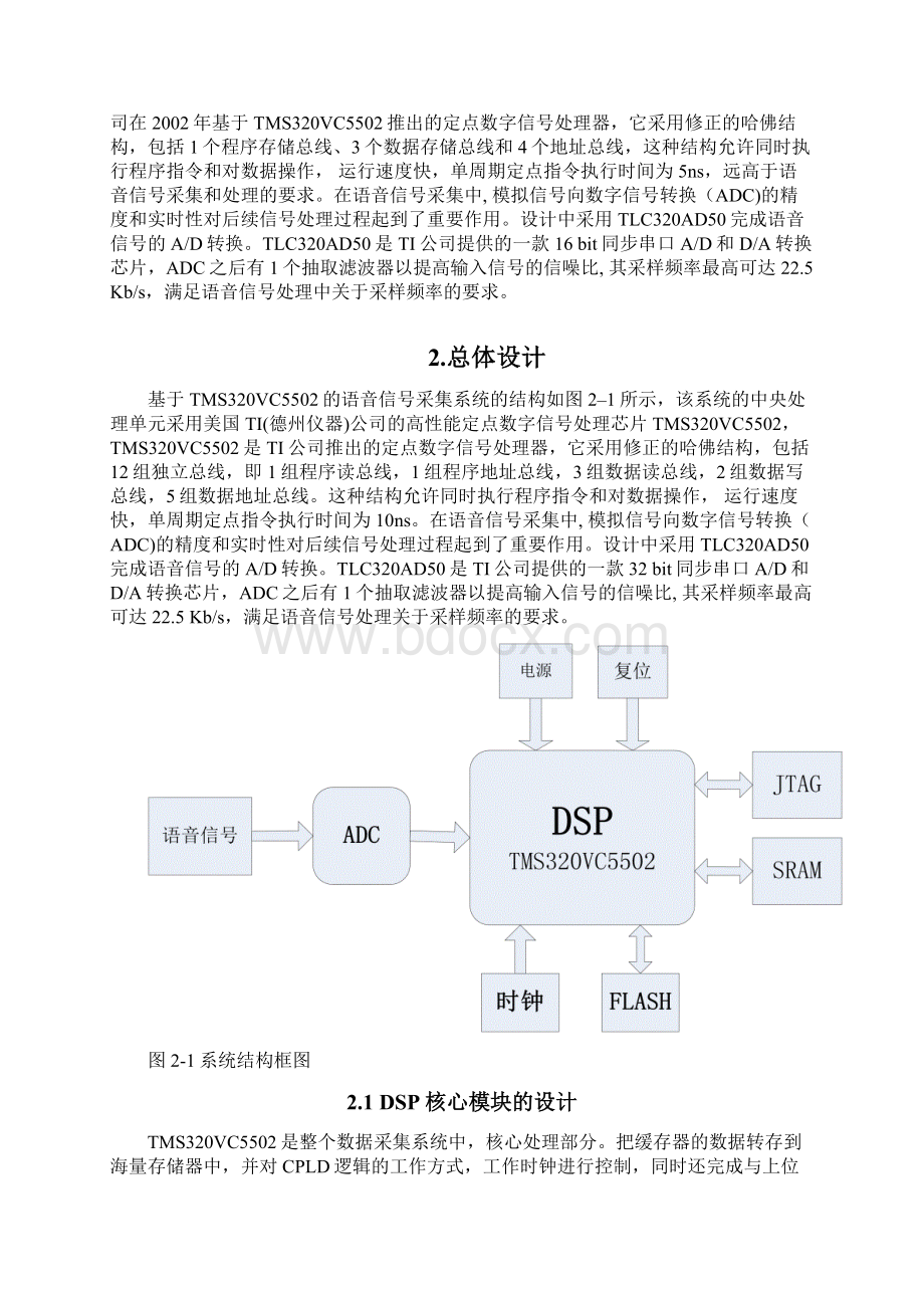 基于DSP语音信号采集系统的设计.docx_第2页