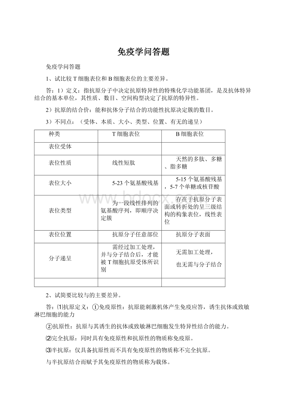 免疫学问答题Word文档格式.docx