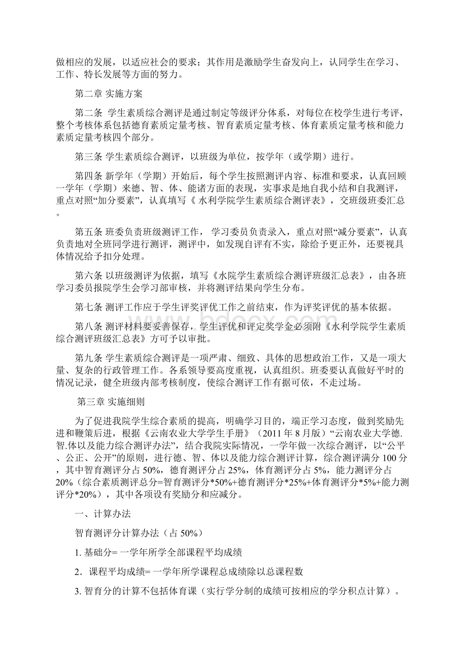 云南农业大学水利学院综合测评实施方案.docx_第2页