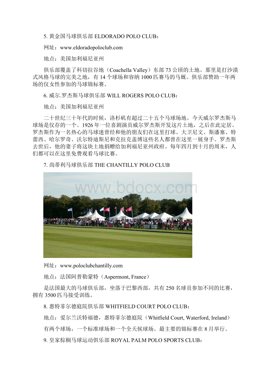 附1国内外顶级马术俱乐部和马球俱乐部Word文档格式.docx_第3页