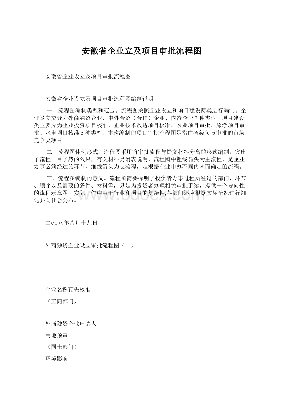 安徽省企业立及项目审批流程图.docx_第1页