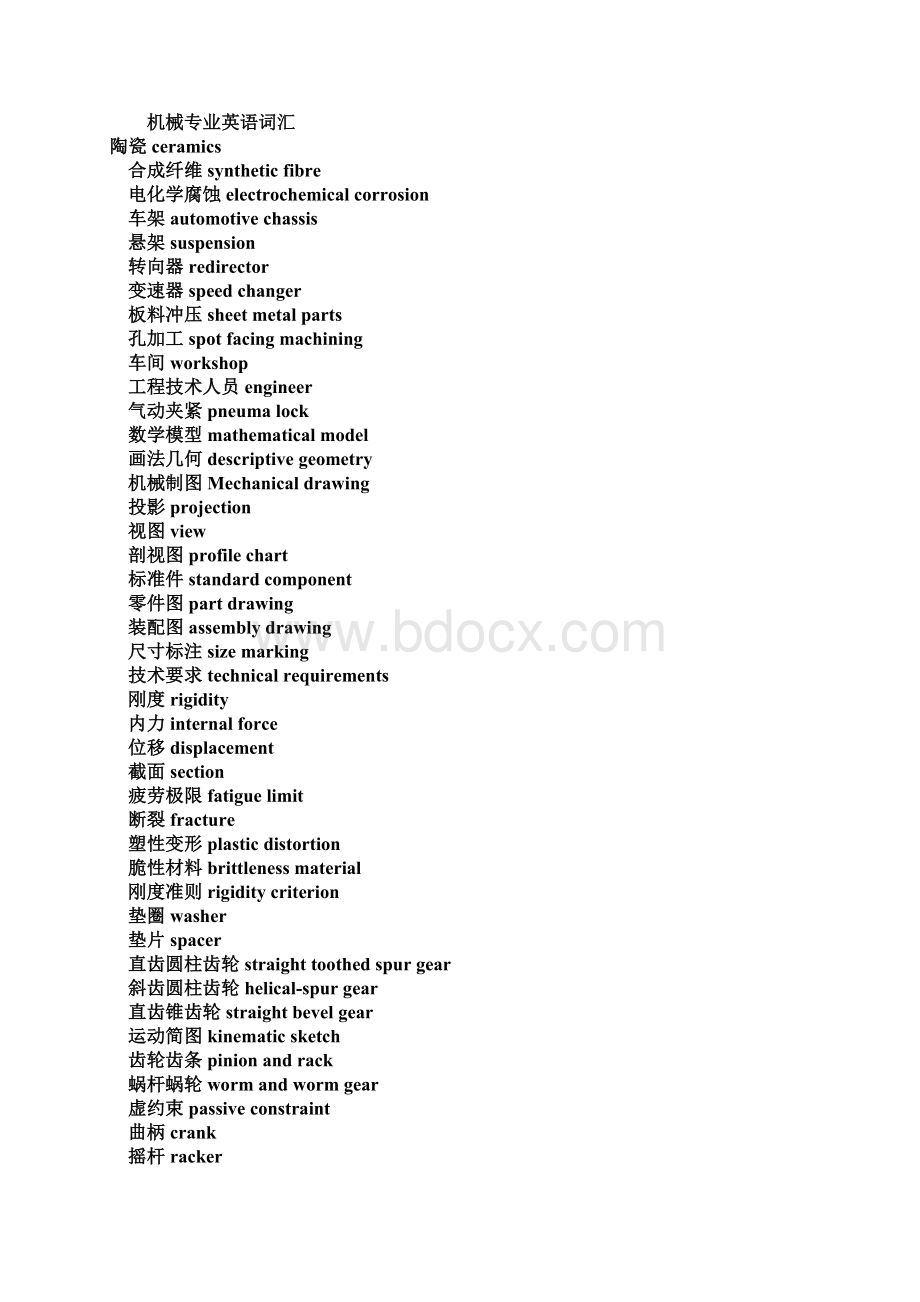 机械专业英语常用词汇大全Word文件下载.docx_第2页