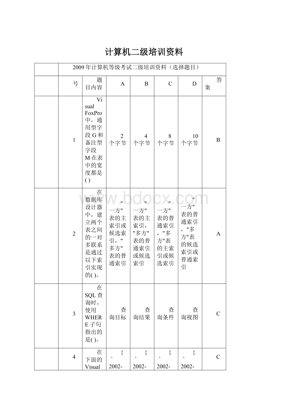 计算机二级培训资料.docx