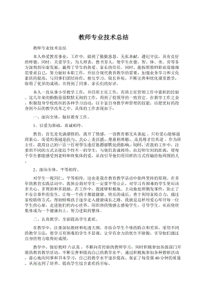 教师专业技术总结Word格式文档下载.docx