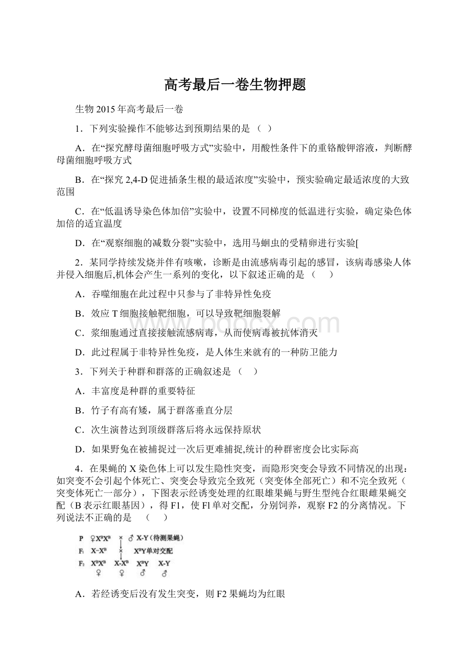 高考最后一卷生物押题.docx_第1页