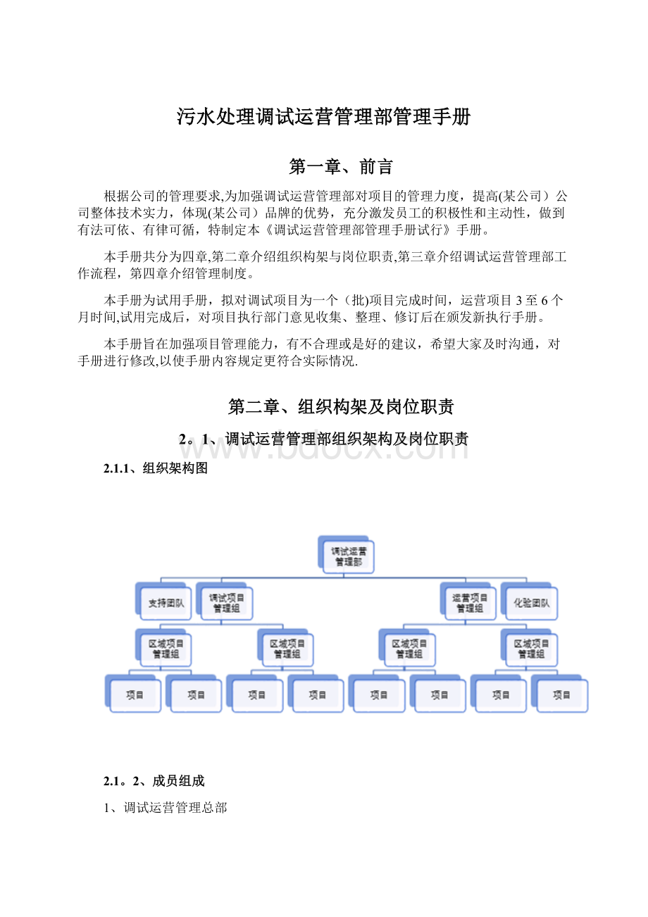 污水处理调试运营管理部管理手册.docx_第1页