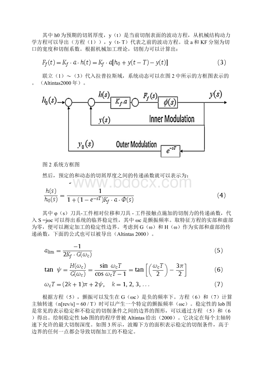 超声波辅助加工对回转中的再生颤振的分析Word格式.docx_第3页