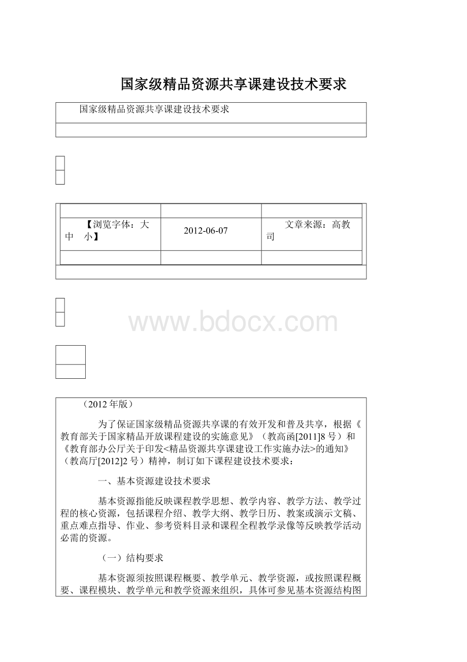 国家级精品资源共享课建设技术要求Word文档格式.docx