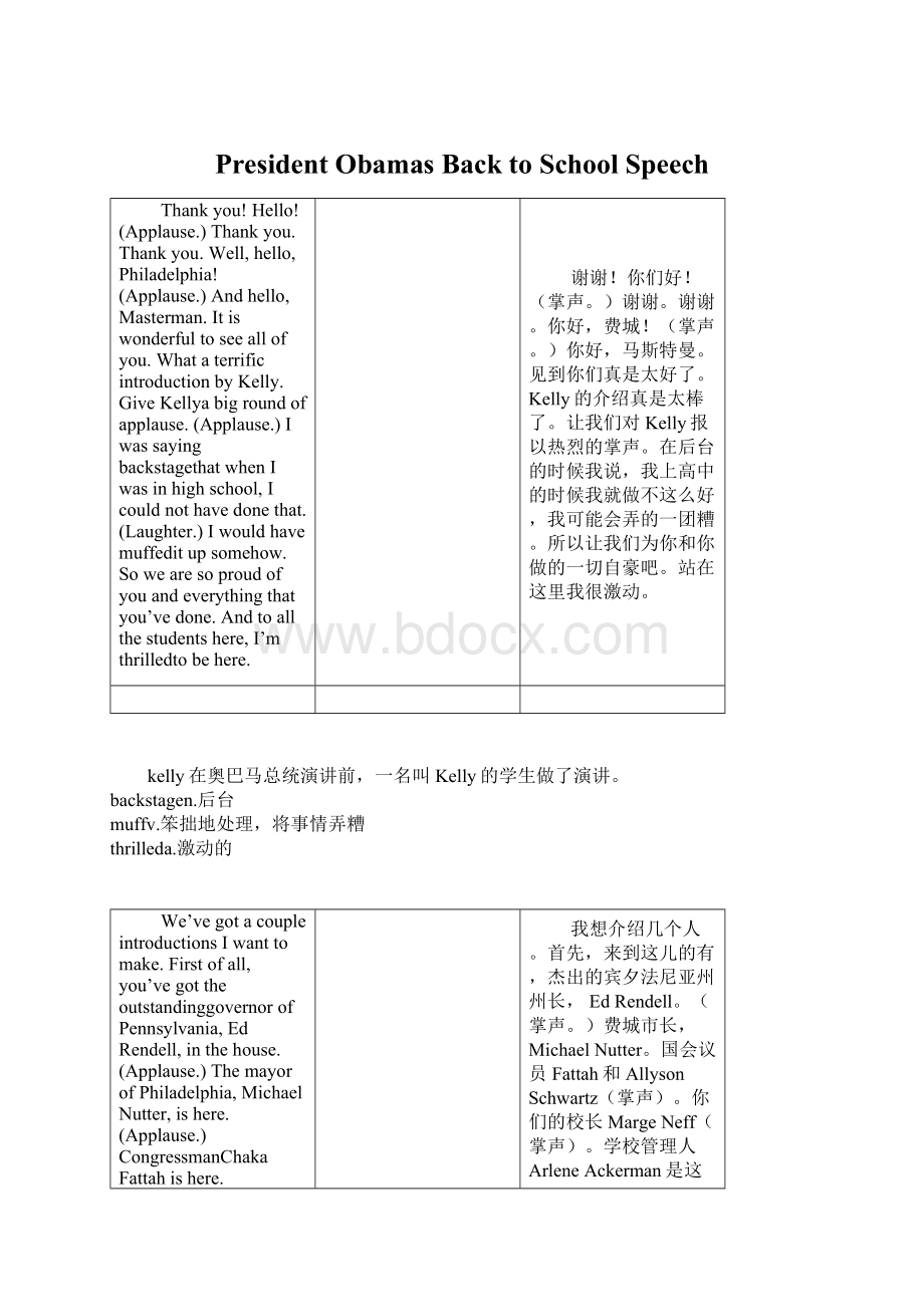 President Obamas Back to School SpeechWord文档下载推荐.docx_第1页