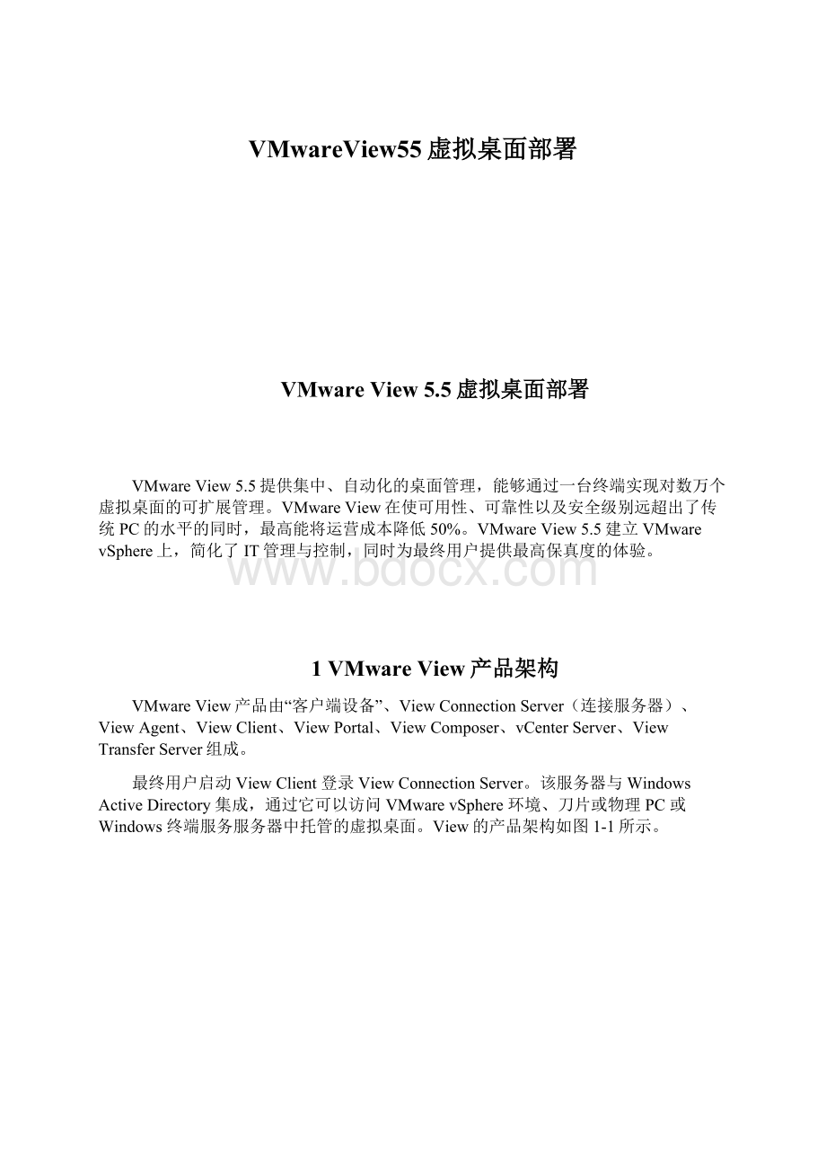 VMwareView55虚拟桌面部署.docx