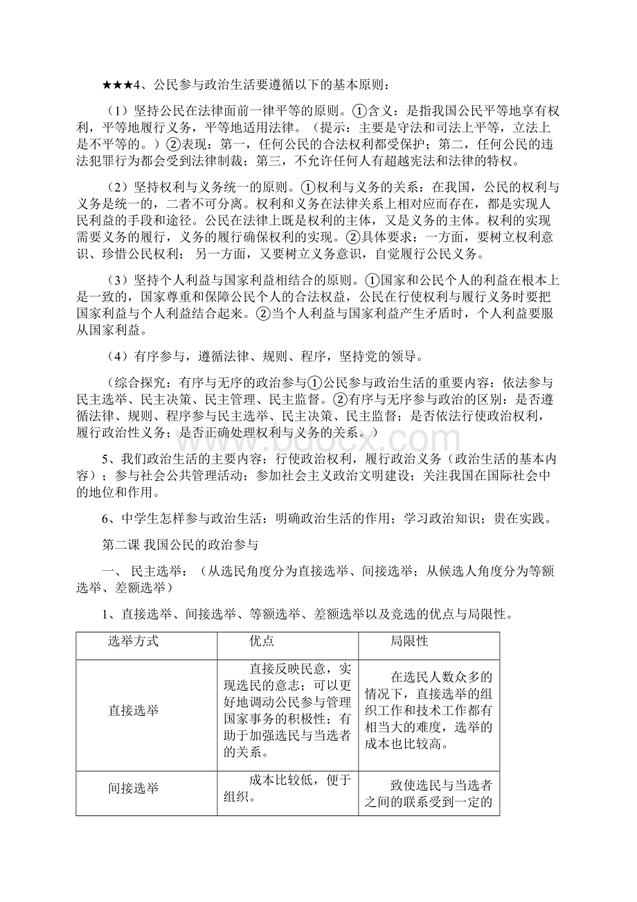 高一《政治生活》期末复习资料.docx_第2页