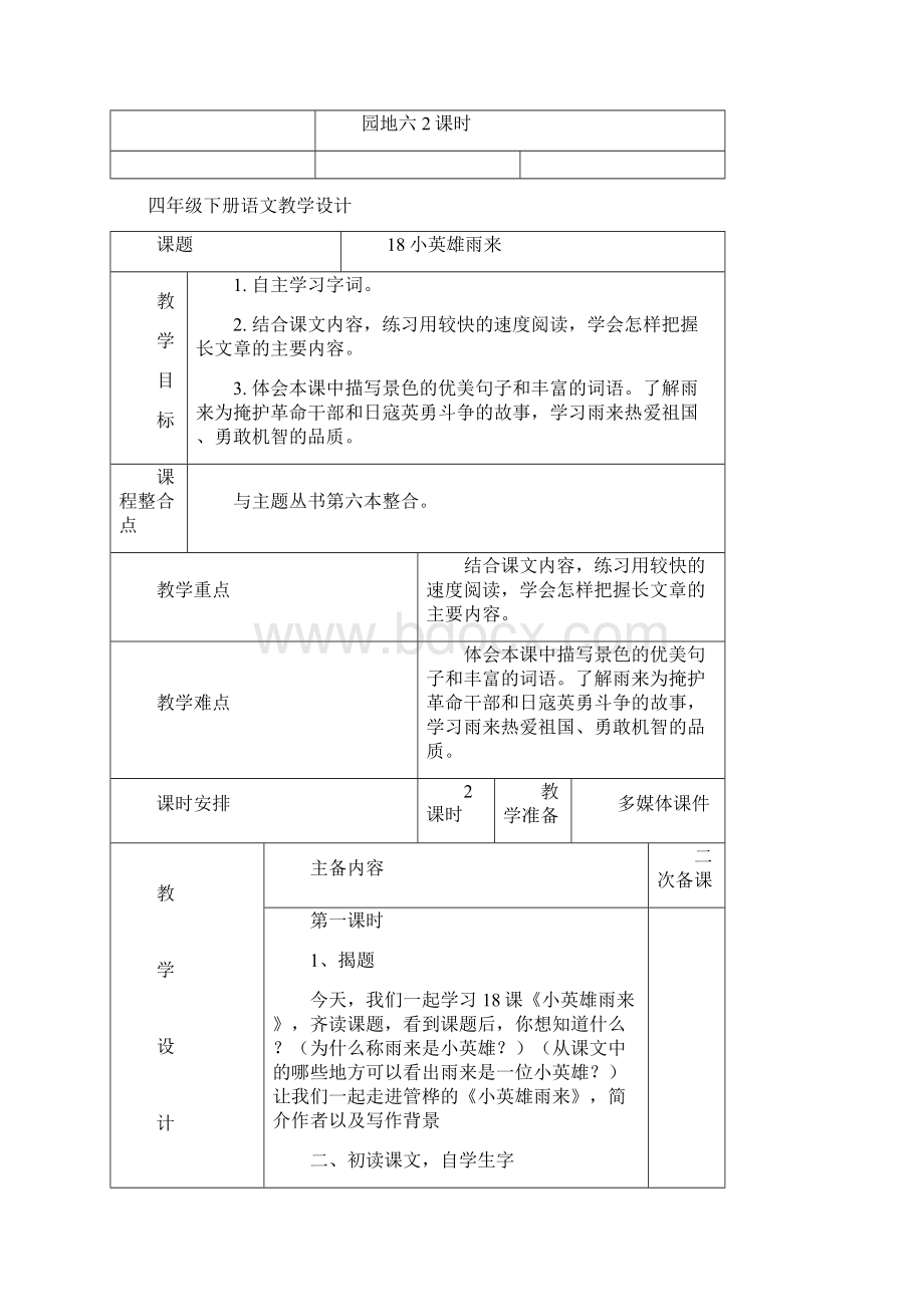 部编人教版四年级下册语文第六单元备课包括园地.docx_第2页