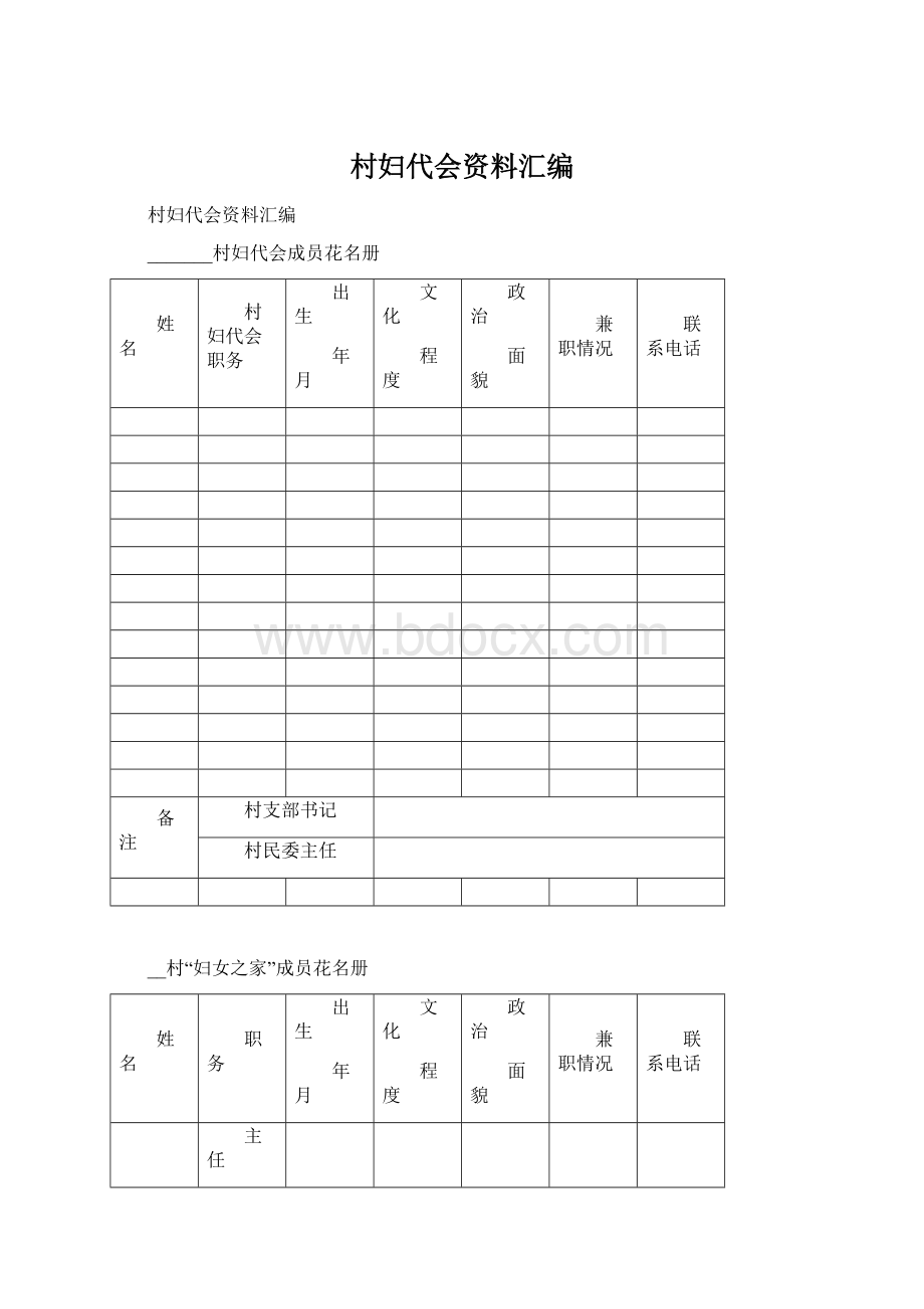 村妇代会资料汇编文档格式.docx_第1页