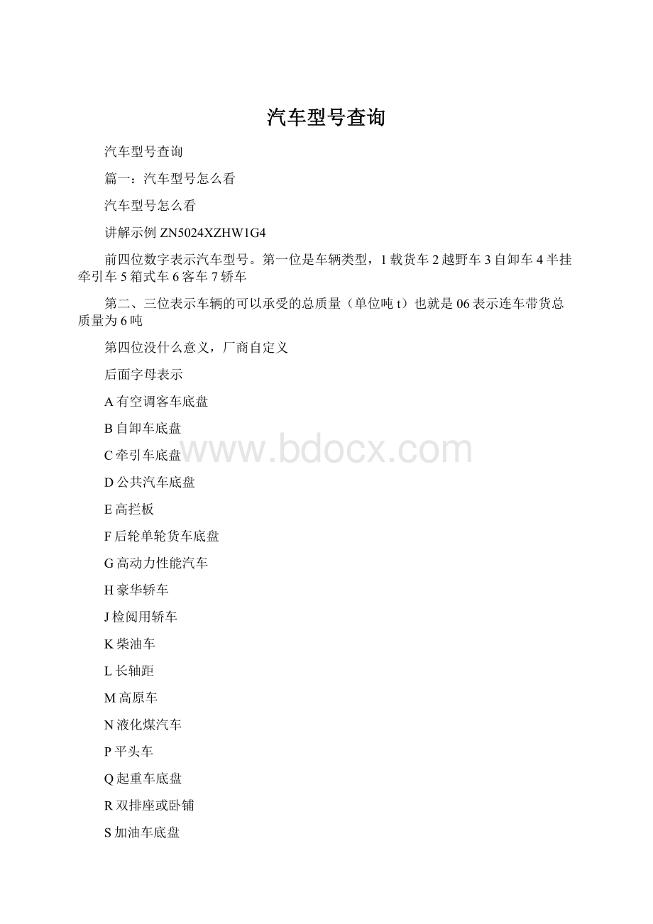 汽车型号查询Word文件下载.docx_第1页