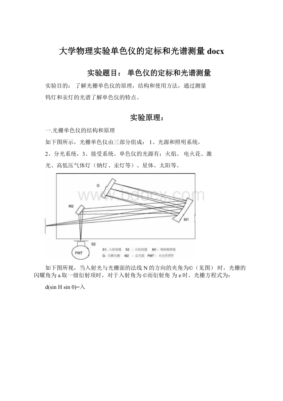 大学物理实验单色仪的定标和光谱测量docx.docx