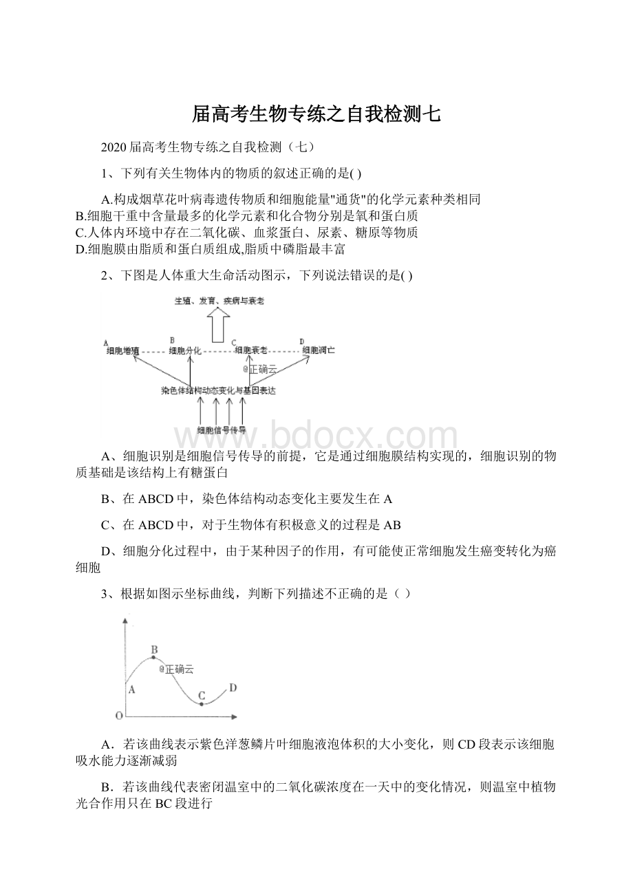 届高考生物专练之自我检测七.docx