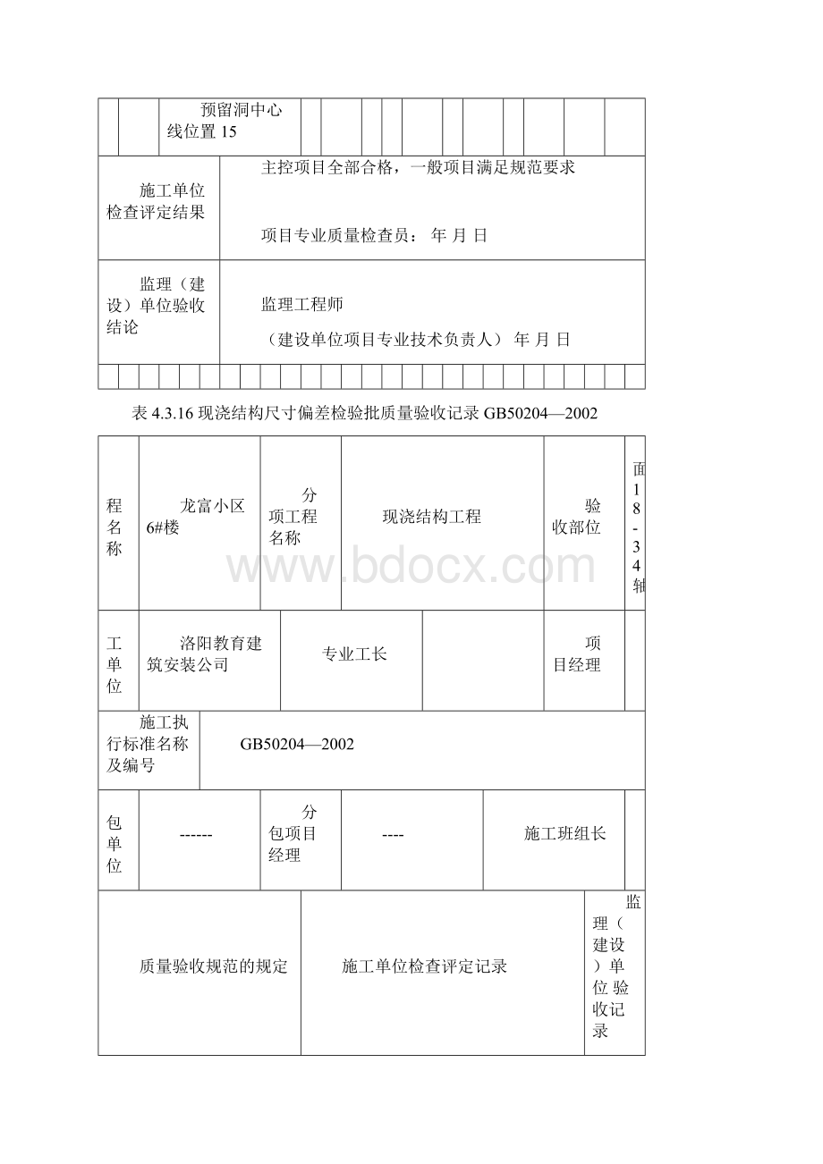 尺寸偏差检验批质量验收记录.docx_第3页