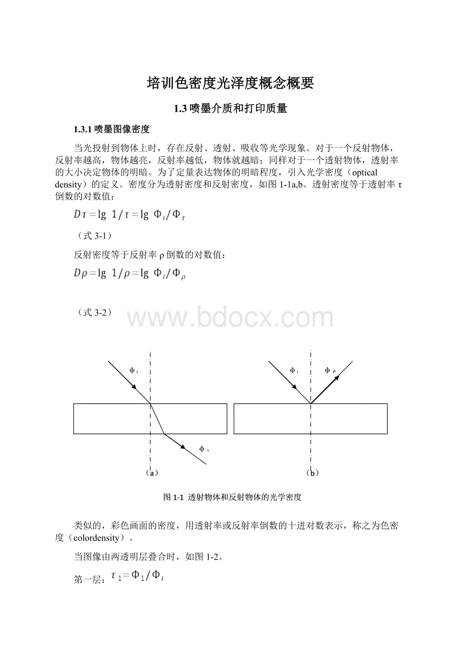 培训色密度光泽度概念概要.docx