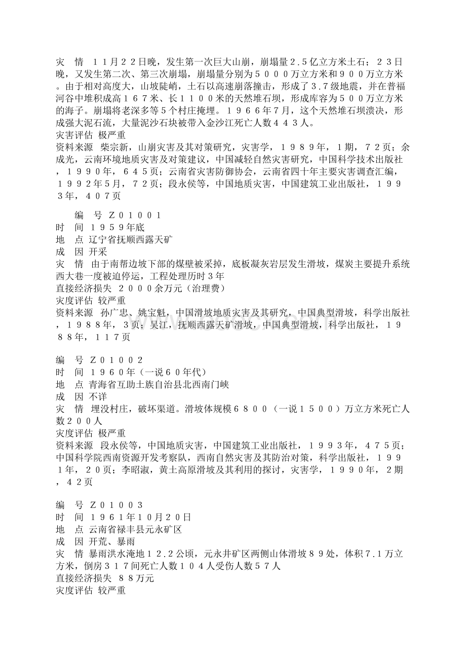 中国重大崩塌事件描述表.docx_第2页