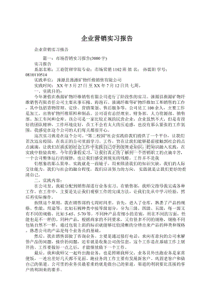 企业营销实习报告.docx