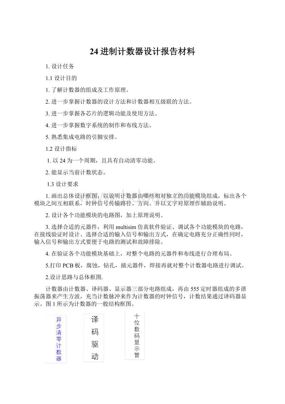 24进制计数器设计报告材料Word文件下载.docx