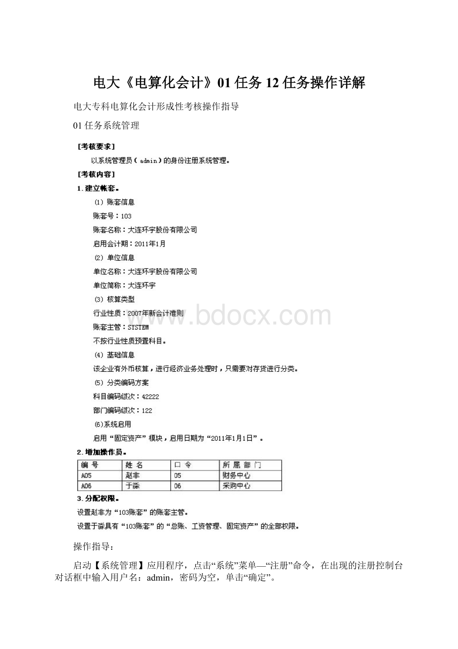 电大《电算化会计》01任务12任务操作详解.docx_第1页