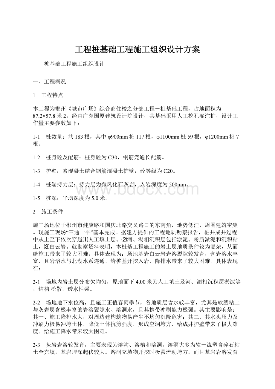 工程桩基础工程施工组织设计方案Word格式.docx_第1页